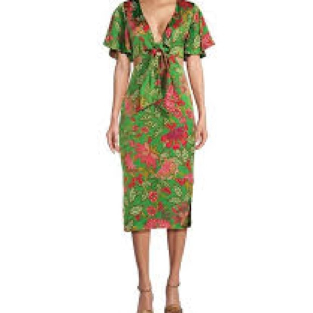 Sugarlips Forest Green & Pink Cutout Dress